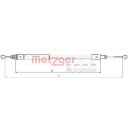 Ťažné lanko parkovacej brzdy METZGER 10.4581