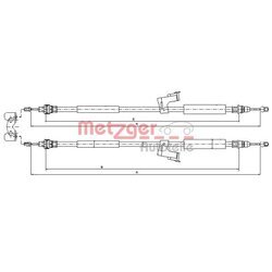 Ťažné lanko parkovacej brzdy METZGER 10.8225