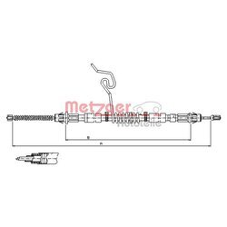 Ťažné lanko parkovacej brzdy METZGER 11.5576