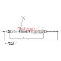 Ťažné lanko parkovacej brzdy METZGER 11.5667