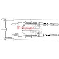 Ťažné lanko parkovacej brzdy METZGER 11.5821