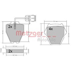 Sada brzdových platničiek kotúčovej brzdy METZGER 1170364