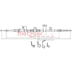 Ťažné lanko parkovacej brzdy METZGER 17.2301