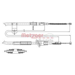 Ťažné lanko parkovacej brzdy METZGER 17.2518