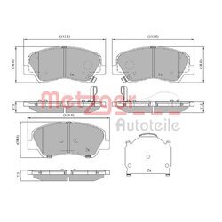 Sada brzdových platničiek kotúčovej brzdy METZGER 1170918
