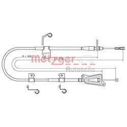 Ťažné lanko parkovacej brzdy METZGER 17.0336