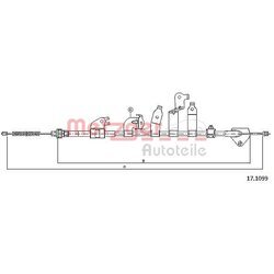 Ťažné lanko parkovacej brzdy METZGER 17.1099