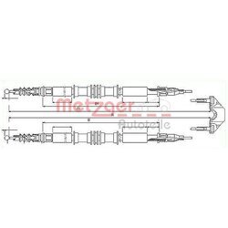 Ťažné lanko parkovacej brzdy METZGER 11.5858