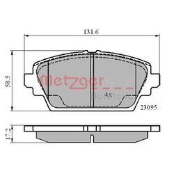 Sada brzdových platničiek kotúčovej brzdy METZGER 1170870