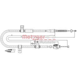 Ťažné lanko parkovacej brzdy METZGER 17.2524
