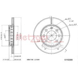 Brzdový kotúč METZGER 6110399