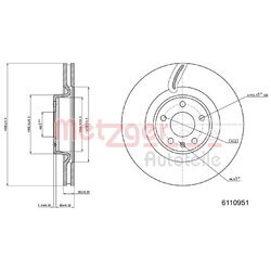 Brzdový kotúč METZGER 6110951 - obr. 1