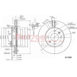 Brzdový kotúč METZGER 6111006 - obr. 2