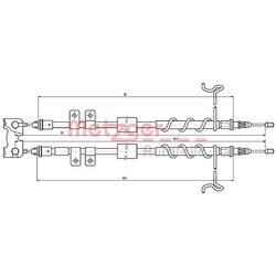 Ťažné lanko parkovacej brzdy METZGER 10.5336
