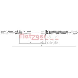 Ťažné lanko parkovacej brzdy METZGER 10.5972