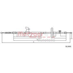 Ťažné lanko parkovacej brzdy METZGER 11.5831