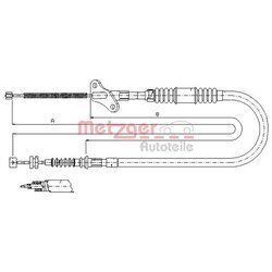 Ťažné lanko parkovacej brzdy METZGER 17.2723