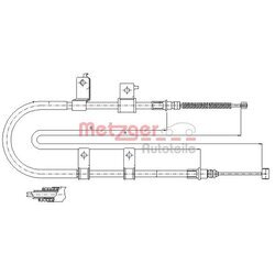 Ťažné lanko parkovacej brzdy METZGER 17.3505