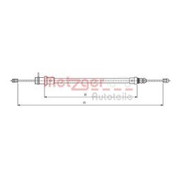 Ťažné lanko parkovacej brzdy METZGER 491.1