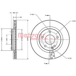 Brzdový kotúč METZGER 6110479