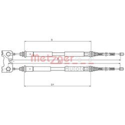 Ťažné lanko parkovacej brzdy METZGER 10.5355