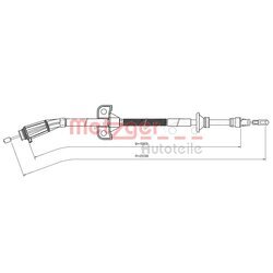 Ťažné lanko parkovacej brzdy METZGER 10.8070