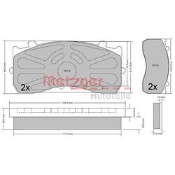 Sada brzdových platničiek kotúčovej brzdy METZGER 1170525