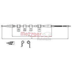 Ťažné lanko parkovacej brzdy METZGER 17.3503