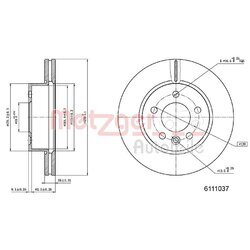 Brzdový kotúč METZGER 6111037