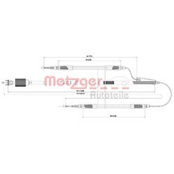 Ťažné lanko parkovacej brzdy METZGER 11.5845
