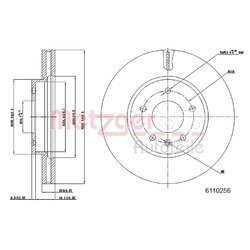Brzdový kotúč METZGER 6110256