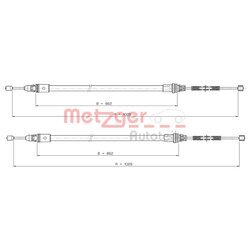 Ťažné lanko parkovacej brzdy METZGER 10.9337
