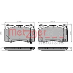 Sada brzdových platničiek kotúčovej brzdy METZGER 1170965 - obr. 2