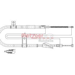 Ťažné lanko parkovacej brzdy METZGER 17.2514