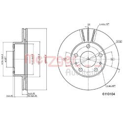 Brzdový kotúč METZGER 6110104