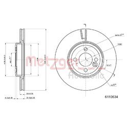 Brzdový kotúč METZGER 6110634