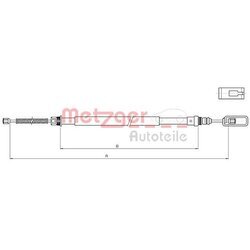 Ťažné lanko parkovacej brzdy METZGER 10.4719