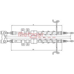 Ťažné lanko parkovacej brzdy METZGER 10.5337