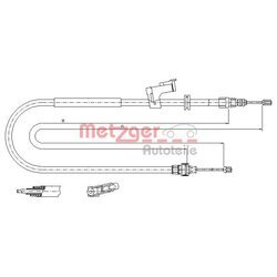Ťažné lanko parkovacej brzdy METZGER 11.5495