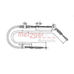 Ťažné lanko parkovacej brzdy METZGER 17.0582