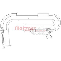 Ťažné lanko parkovacej brzdy METZGER 10.4304