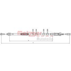 Ťažné lanko parkovacej brzdy METZGER 10.4743