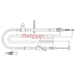 Ťažné lanko parkovacej brzdy METZGER 11.5743
