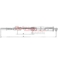 Ťažné lanko parkovacej brzdy METZGER 1251.10