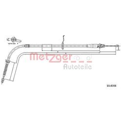 Ťažné lanko parkovacej brzdy METZGER 10.4308