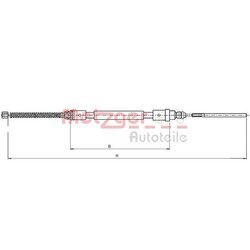 Ťažné lanko parkovacej brzdy METZGER 10.6220