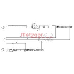 Ťažné lanko parkovacej brzdy METZGER 10.7583