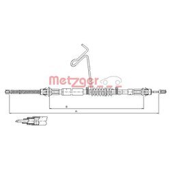 Ťažné lanko parkovacej brzdy METZGER 11.5574