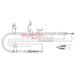 Ťažné lanko parkovacej brzdy METZGER 17.0585
