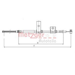 Ťažné lanko parkovacej brzdy METZGER 17.5013